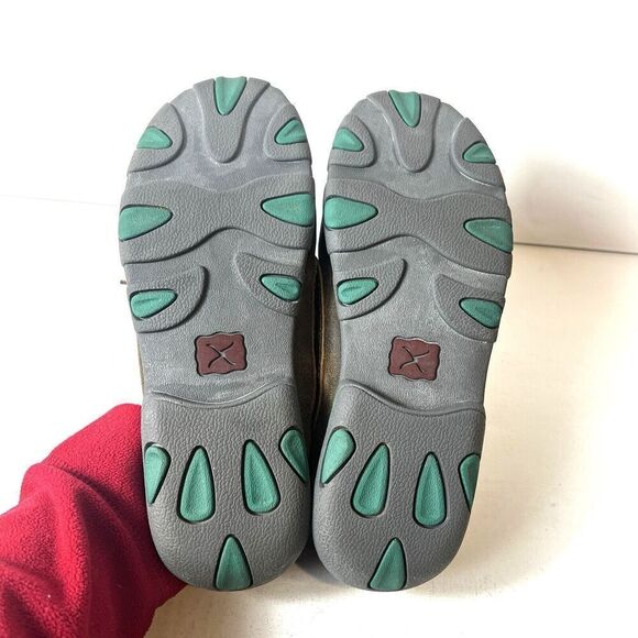 Twisted X Casual Shoe Women 6.5M Driving Moc Leather Brown/Teal Snake Skin Print - Picture 10 of 10